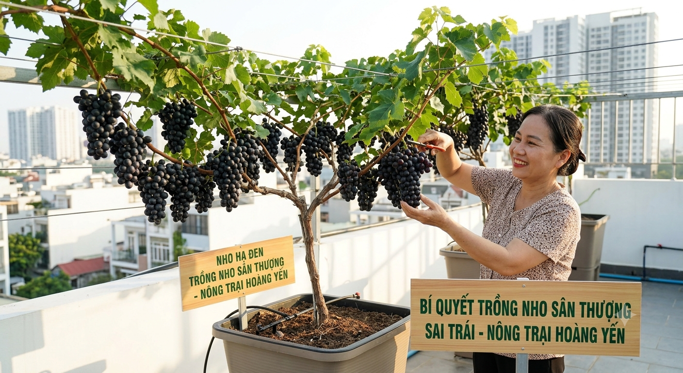 Bí quyết Trồng Nho Chậu trên Sân Thượng Sai Trái